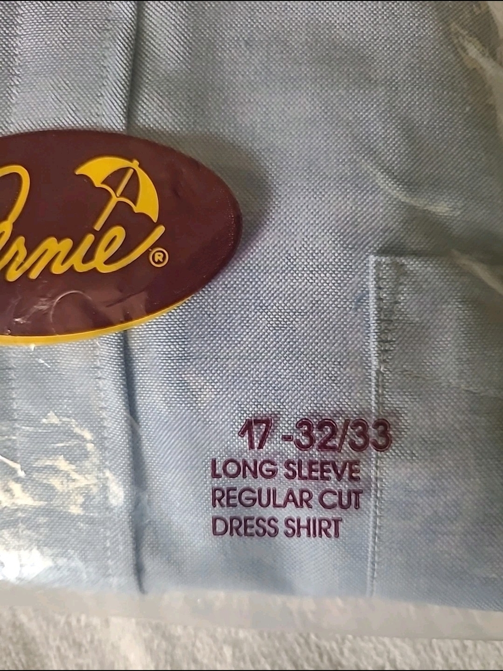 Arnie Men's Light Blue Button-Down Dress Shirt Size 17 32/33 NWT - Picture 7 of 11